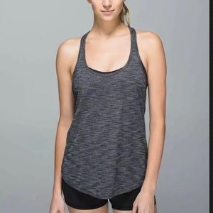 Lululemon 105 Singlet Coal/Gray Scallop Edge Tank
